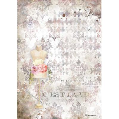 Stamperia Romantic Threads Reispapier - Pink Mannequin